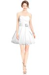 ColsBM Jordynn White Glamorous Fit-n-Flare Zip up Knee Length Ruching Bridesmaid Dresses