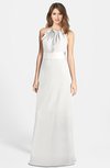 ColsBM Leah Cloud White Luxury A-line Sleeveless Zip up Chiffon Floor Length Bridesmaid Dresses