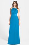 ColsBM Leah Cornflower Blue Luxury A-line Sleeveless Zip up Chiffon Floor Length Bridesmaid Dresses