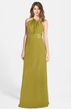 ColsBM Leah Golden Olive Luxury A-line Sleeveless Zip up Chiffon Floor Length Bridesmaid Dresses