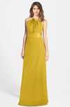 ColsBM Leah Lemon Curry Luxury A-line Sleeveless Zip up Chiffon Floor Length Bridesmaid Dresses