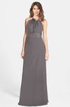 ColsBM Leah Ridge Grey Luxury A-line Sleeveless Zip up Chiffon Floor Length Bridesmaid Dresses