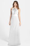 ColsBM Leah White Luxury A-line Sleeveless Zip up Chiffon Floor Length Bridesmaid Dresses
