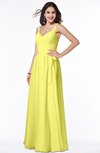 ColsBM Sariah Pale Yellow Elegant Fit-n-Flare Zip up Chiffon Floor Length Bridesmaid Dresses