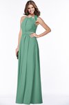 ColsBM Alison Beryl Green Glamorous A-line Zip up Chiffon Floor Length Pleated Bridesmaid Dresses