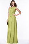 ColsBM Alison Linden Green Glamorous A-line Zip up Chiffon Floor Length Pleated Bridesmaid Dresses