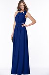 ColsBM Alison Sodalite Blue Glamorous A-line Zip up Chiffon Floor Length Pleated Bridesmaid Dresses