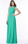 ColsBM Alison Viridian Green Glamorous A-line Zip up Chiffon Floor Length Pleated Bridesmaid Dresses