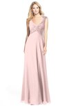 ColsBM Kara Pastel Pink Modest Fit-n-Flare V-neck Sleeveless Chiffon Floor Length Bridesmaid Dresses