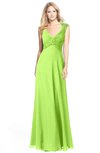 ColsBM Kara Sharp Green Modest Fit-n-Flare V-neck Sleeveless Chiffon Floor Length Bridesmaid Dresses