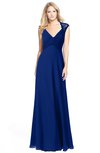 ColsBM Kara Sodalite Blue Modest Fit-n-Flare V-neck Sleeveless Chiffon Floor Length Bridesmaid Dresses
