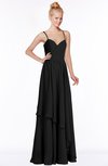 ColsBM Allison Black Gorgeous Sleeveless Zip up Floor Length Ruching Bridesmaid Dresses