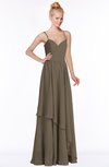ColsBM Allison Carafe Brown Gorgeous Sleeveless Zip up Floor Length Ruching Bridesmaid Dresses