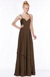 ColsBM Allison Chocolate Brown Gorgeous Sleeveless Zip up Floor Length Ruching Bridesmaid Dresses