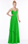 ColsBM Allison Classic Green Gorgeous Sleeveless Zip up Floor Length Ruching Bridesmaid Dresses