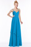 ColsBM Allison Cornflower Blue Gorgeous Sleeveless Zip up Floor Length Ruching Bridesmaid Dresses