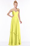 ColsBM Allison Pale Yellow Gorgeous Sleeveless Zip up Floor Length Ruching Bridesmaid Dresses