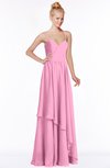 ColsBM Allison Pink Gorgeous Sleeveless Zip up Floor Length Ruching Bridesmaid Dresses