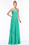 ColsBM Allison Viridian Green Gorgeous Sleeveless Zip up Floor Length Ruching Bridesmaid Dresses