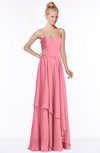 ColsBM Allison Watermelon Gorgeous Sleeveless Zip up Floor Length Ruching Bridesmaid Dresses