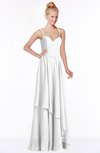 ColsBM Allison White Gorgeous Sleeveless Zip up Floor Length Ruching Bridesmaid Dresses