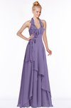 ColsBM Jade Chalk Violet Glamorous Fit-n-Flare Halter Sleeveless Floor Length Bridesmaid Dresses