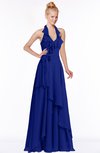 ColsBM Jade Nautical Blue Glamorous Fit-n-Flare Halter Sleeveless Floor Length Bridesmaid Dresses