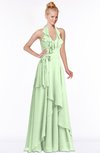 ColsBM Jade Pale Green Glamorous Fit-n-Flare Halter Sleeveless Floor Length Bridesmaid Dresses