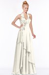 ColsBM Jade Whisper White Glamorous Fit-n-Flare Halter Sleeveless Floor Length Bridesmaid Dresses