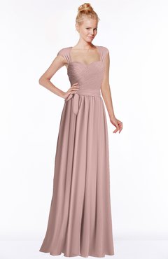 ColsBM Anna Blush Pink Modest Sleeveless Half Backless Chiffon Floor Length Bridesmaid Dresses