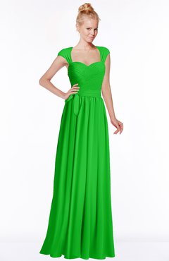 ColsBM Anna Classic Green Modest Sleeveless Half Backless Chiffon Floor Length Bridesmaid Dresses