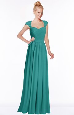 ColsBM Anna Emerald Green Modest Sleeveless Half Backless Chiffon Floor Length Bridesmaid Dresses