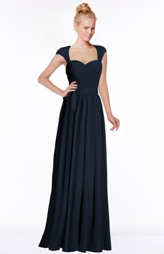 ColsBM Anna Navy Blue Modest Sleeveless Half Backless Chiffon Floor Length Bridesmaid Dresses