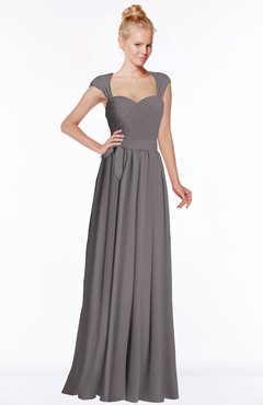 ColsBM Anna Ridge Grey Modest Sleeveless Half Backless Chiffon Floor Length Bridesmaid Dresses