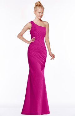 ColsBM Michelle Hot Pink Simple A-line Sleeveless Chiffon Floor Length Bridesmaid Dresses