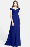 ColsBM Carolina Electric Blue Gorgeous Fit-n-Flare Off-the-Shoulder Sleeveless Zip up Chiffon Bridesmaid Dresses