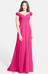 ColsBM Carolina Fandango Pink Gorgeous Fit-n-Flare Off-the-Shoulder Sleeveless Zip up Chiffon Bridesmaid Dresses