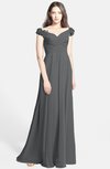 ColsBM Carolina Grey Gorgeous Fit-n-Flare Off-the-Shoulder Sleeveless Zip up Chiffon Bridesmaid Dresses