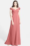 ColsBM Carolina Lantana Gorgeous Fit-n-Flare Off-the-Shoulder Sleeveless Zip up Chiffon Bridesmaid Dresses