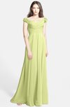 ColsBM Carolina Lime Sherbet Gorgeous Fit-n-Flare Off-the-Shoulder Sleeveless Zip up Chiffon Bridesmaid Dresses