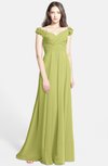 ColsBM Carolina Linden Green Gorgeous Fit-n-Flare Off-the-Shoulder Sleeveless Zip up Chiffon Bridesmaid Dresses