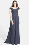 ColsBM Carolina Nightshadow Blue Gorgeous Fit-n-Flare Off-the-Shoulder Sleeveless Zip up Chiffon Bridesmaid Dresses