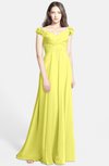 ColsBM Carolina Pale Yellow Gorgeous Fit-n-Flare Off-the-Shoulder Sleeveless Zip up Chiffon Bridesmaid Dresses
