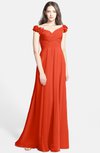 ColsBM Carolina Persimmon Gorgeous Fit-n-Flare Off-the-Shoulder Sleeveless Zip up Chiffon Bridesmaid Dresses