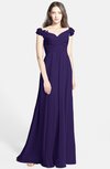 ColsBM Carolina Royal Purple Gorgeous Fit-n-Flare Off-the-Shoulder Sleeveless Zip up Chiffon Bridesmaid Dresses