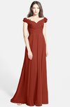 ColsBM Carolina Rust Gorgeous Fit-n-Flare Off-the-Shoulder Sleeveless Zip up Chiffon Bridesmaid Dresses