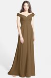 ColsBM Carolina Truffle Gorgeous Fit-n-Flare Off-the-Shoulder Sleeveless Zip up Chiffon Bridesmaid Dresses