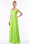 ColsBM Reyna Bright Green Mature Sleeveless Chiffon Floor Length Ruching Bridesmaid Dresses