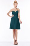ColsBM Bridget Blue Green Casual Sleeveless Zip up Chiffon Mini Bridesmaid Dresses