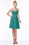 ColsBM Bridget Emerald Green Casual Sleeveless Zip up Chiffon Mini Bridesmaid Dresses